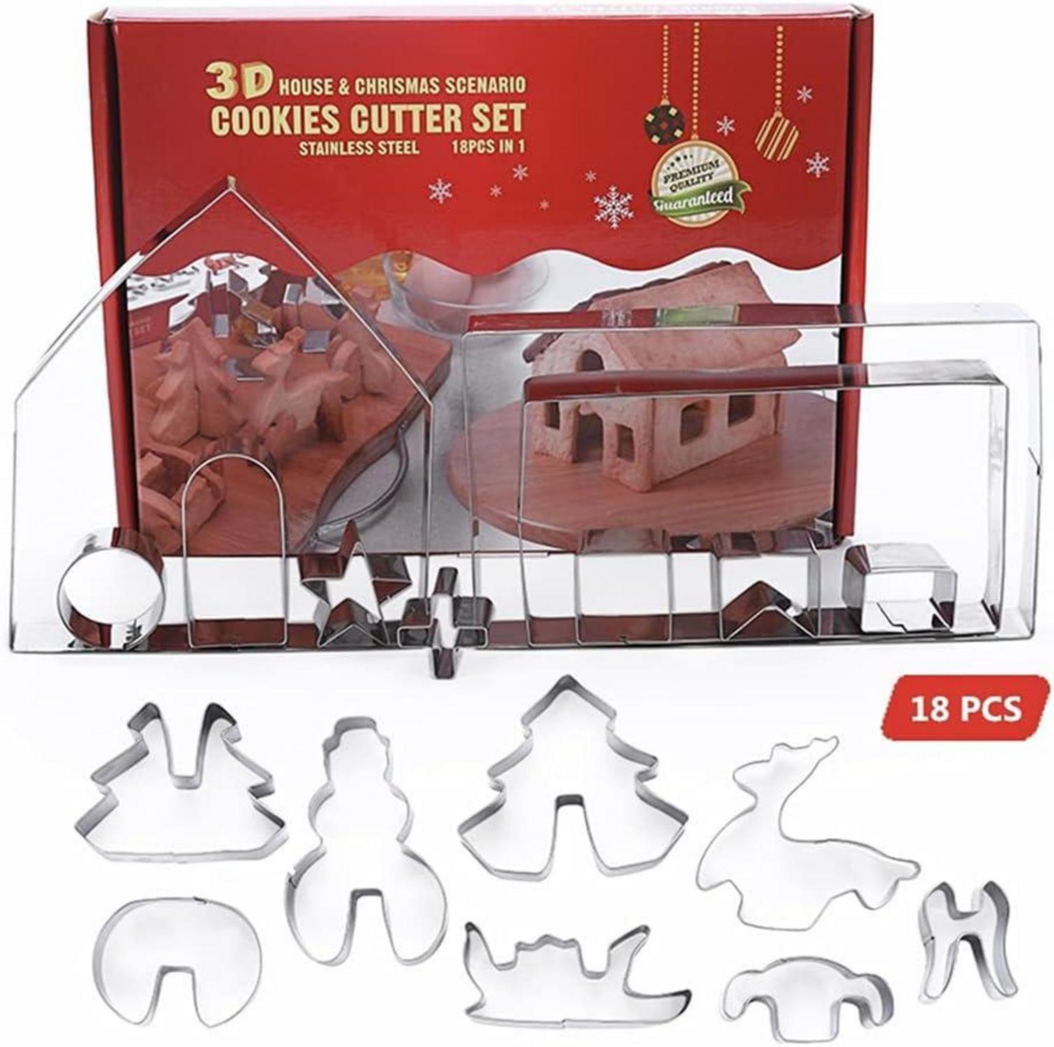 Ausstechformen Weihnachten Lebkuchenhaus 18 tlg. Edelstahl Plätzchen