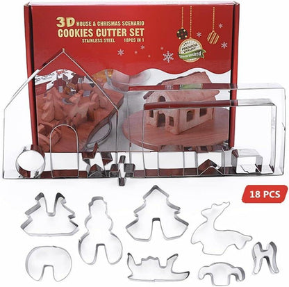 Ausstechformen Weihnachten Lebkuchenhaus 18 tlg. Edelstahl Plätzchen