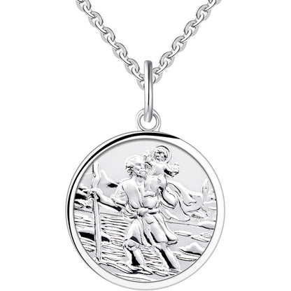 Heiliger Christophorus Kette 925 Sterling Silber Medaille Schutzanhänger