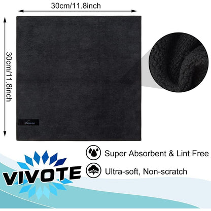 Microfaser Putztuch Schwarz 9er Pack 30x30 cm saugstark