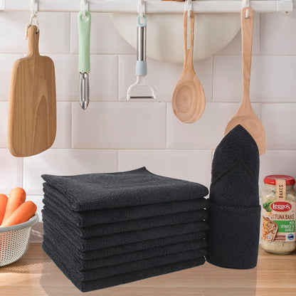 9er Pack Mikrofasertücher Schwarz 30x30 cm Ultra saugfähig und langlebig