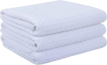 3er-Pack Microfaser Geschirrtücher Waffelgewebe saugfähig Weiß 40x56cm