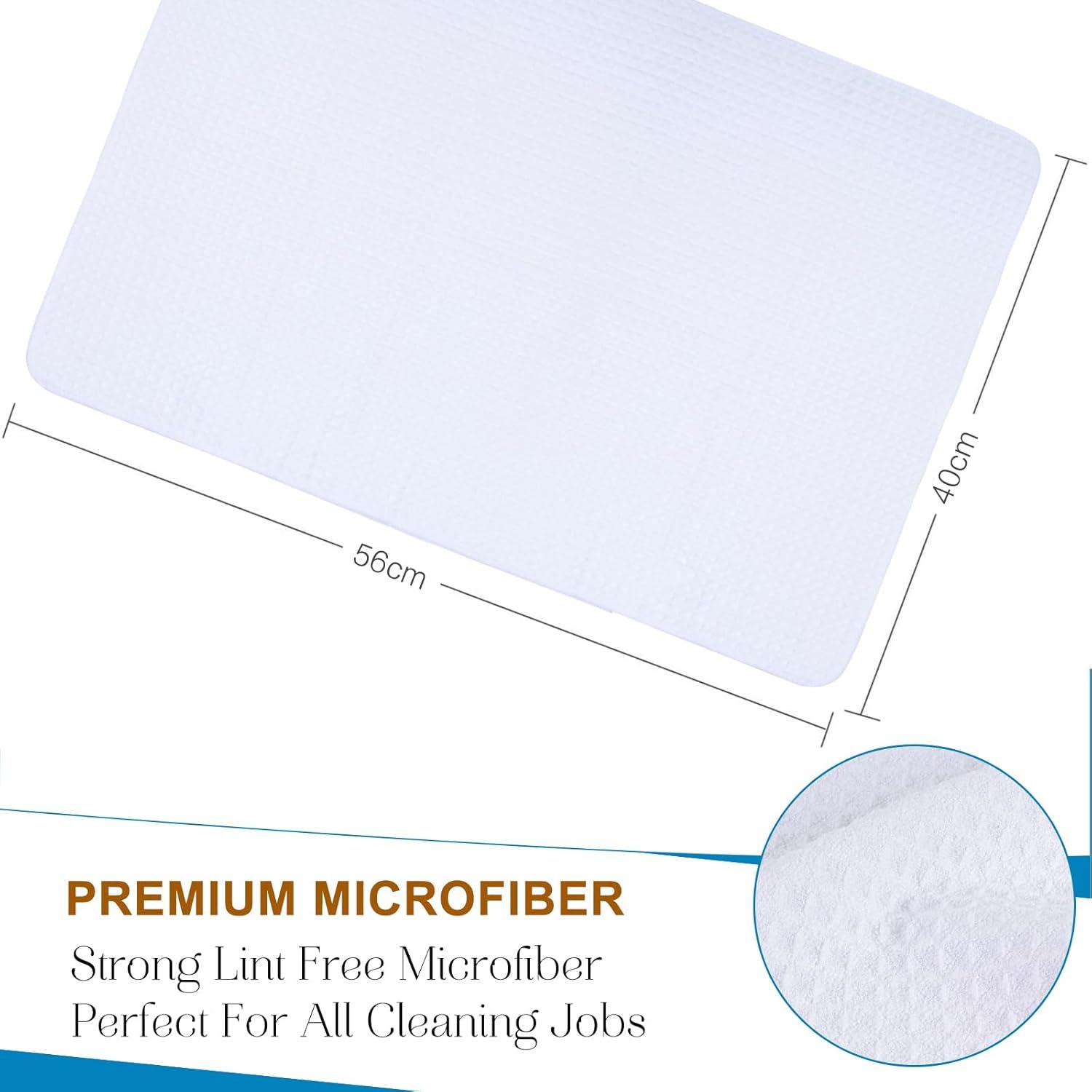 3er-Pack Microfaser Geschirrtücher Waffelgewebe Weiß 40x56cm