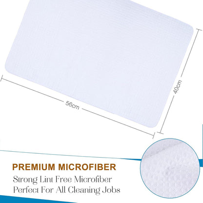 3er-Pack Microfaser Geschirrtücher Waffelgewebe Weiß 40x56cm