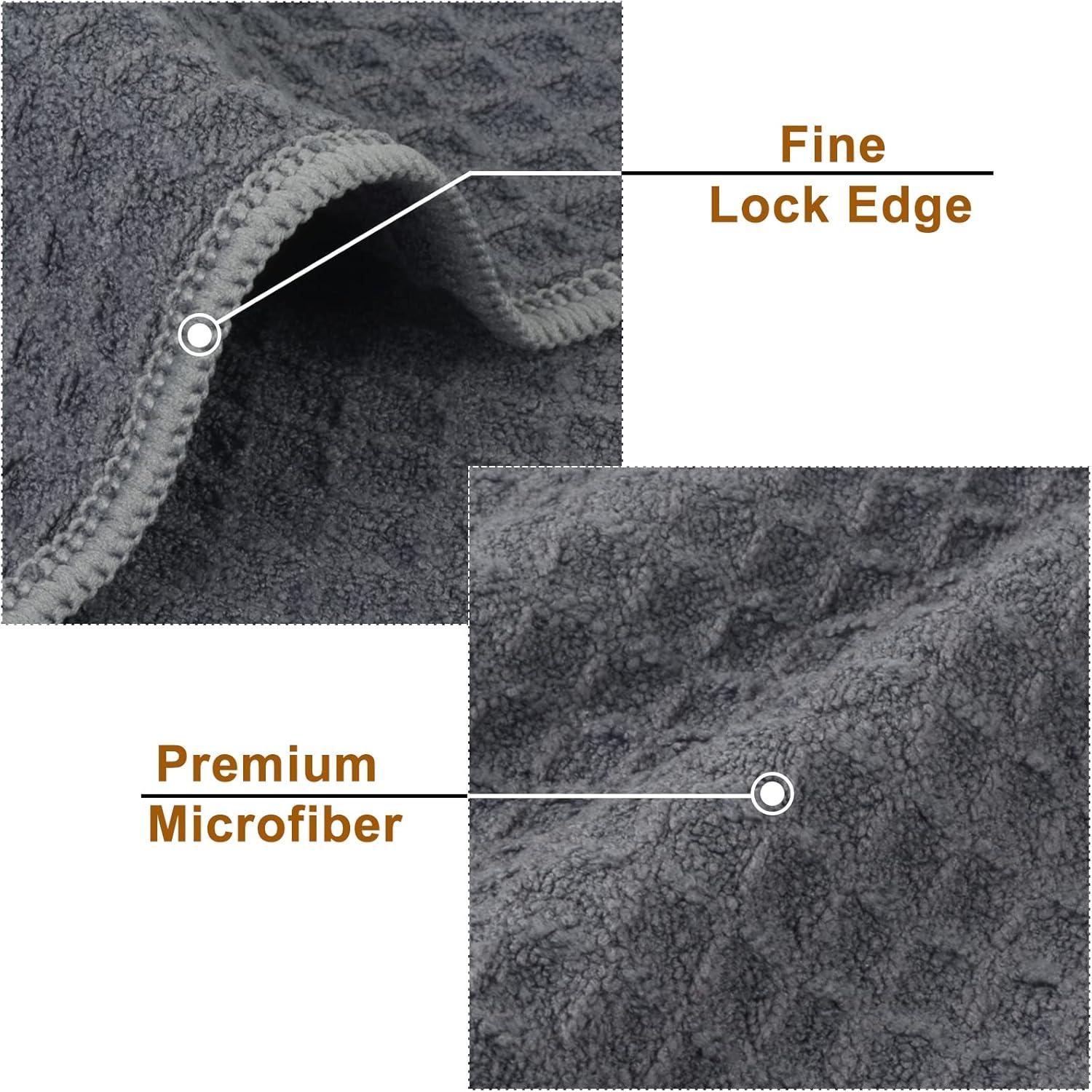 3er Pack Microfaser Geschirrtücher Grau Waffelgewebe 40x56cm