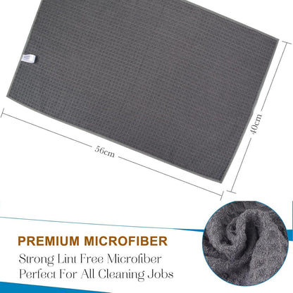 Mikrofaser Geschirrtücher Waffelgewebe 3er Set Grau 40x56cm