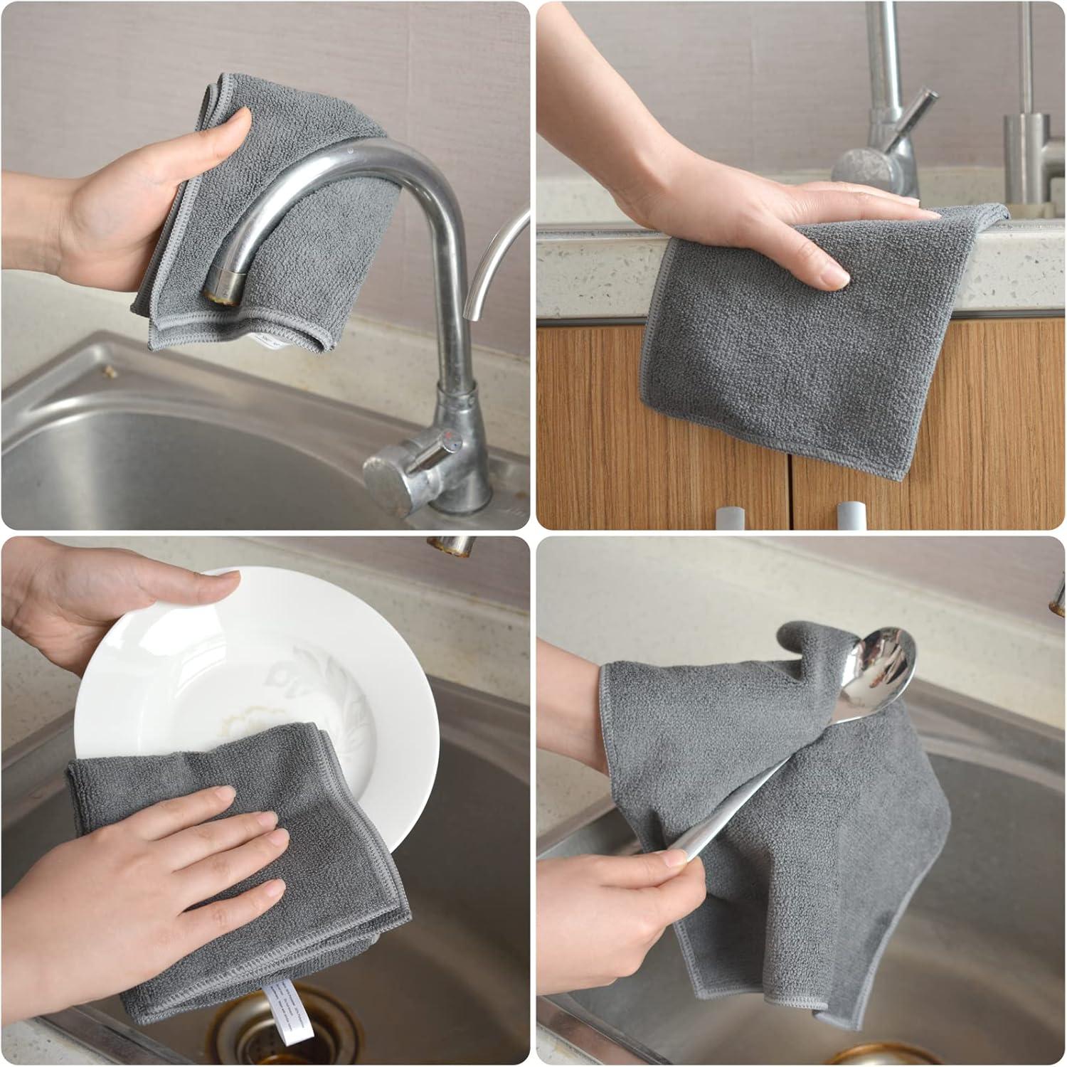 Mikrofasertuch Grau Spültuch Küchenlappen 30x30 cm 9er Set