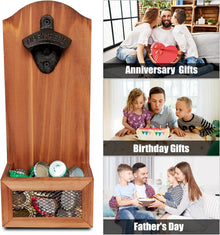 Goldmiky Hölzerner Flaschenöffner Wand Vintage für Bar Küche