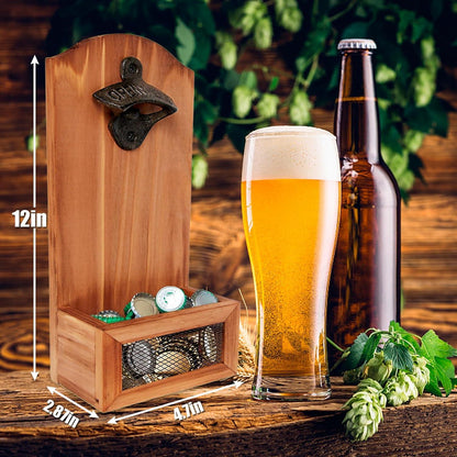 Wandmontage Holz Flaschenöffner Vintage Bar Bieröffner