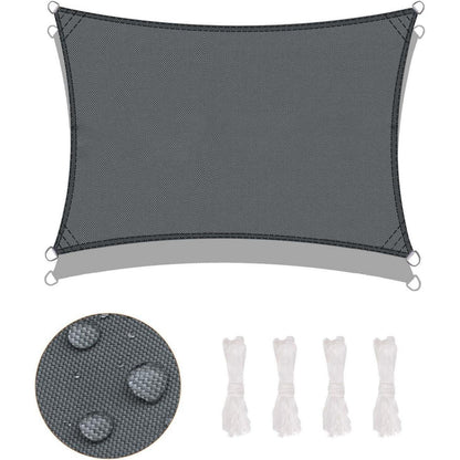 Wasserdichtes Sonnensegel 2x4m Anthrazit UV-Schutz für Garten & Terrasse