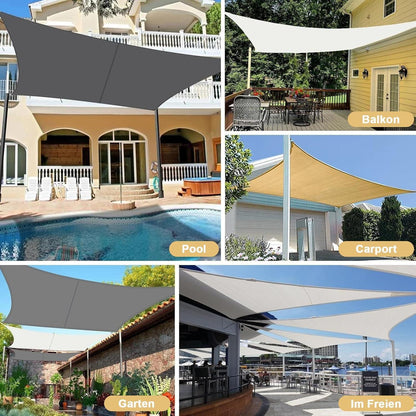 Günstiges Sonnensegel Wasserdicht 2x2m Grau Sonnenschutz