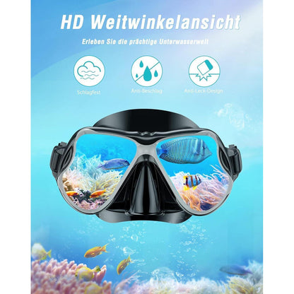 Trocken Schnorchelset Anti-Fog Panorama-Weitblick Tauchmaske