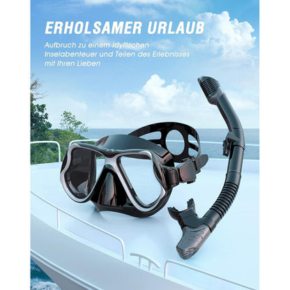 Trocken Schnorchelset Anti-Fog Panorama-Weitblick Tauchmaske