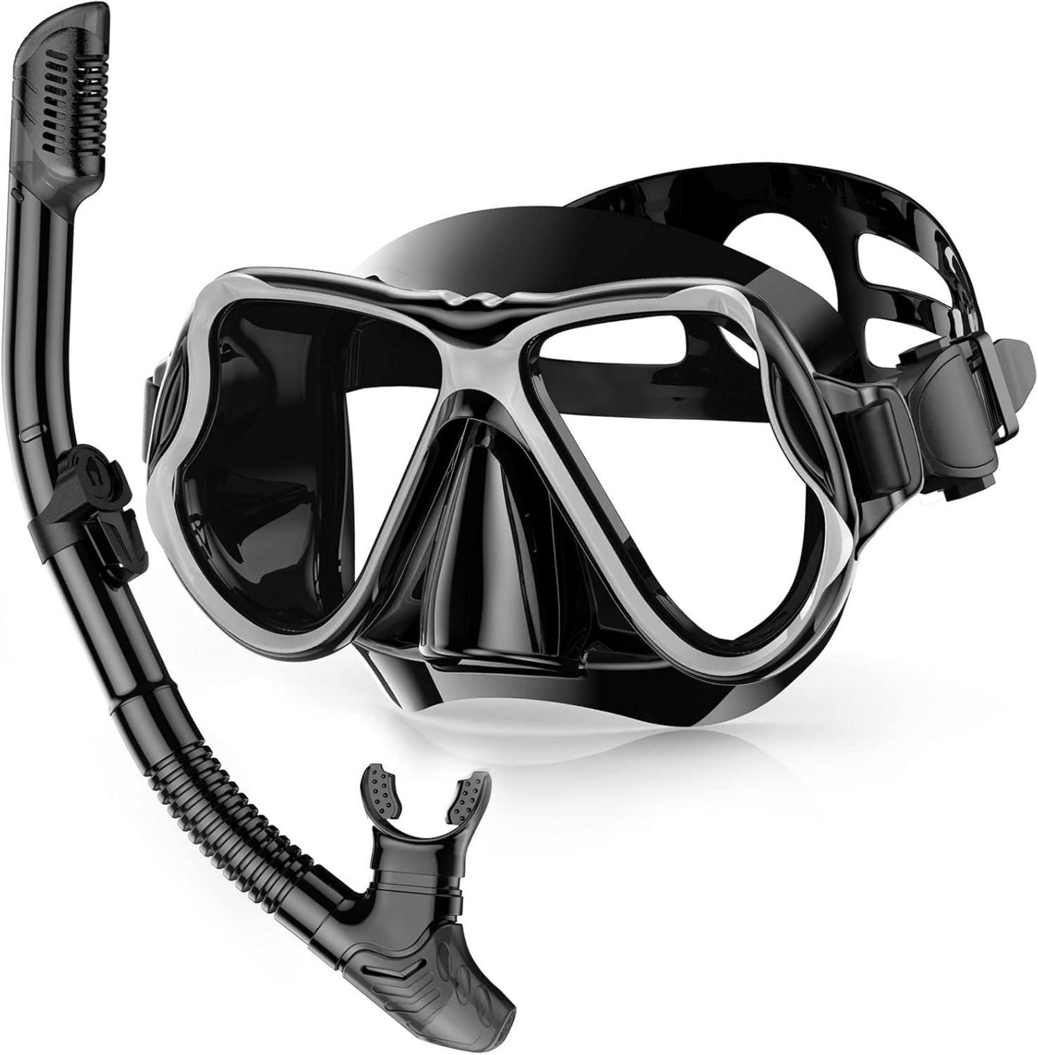 Trocken Schnorchelset mit Panorama-Weitblick und Anti-Fog-Maske