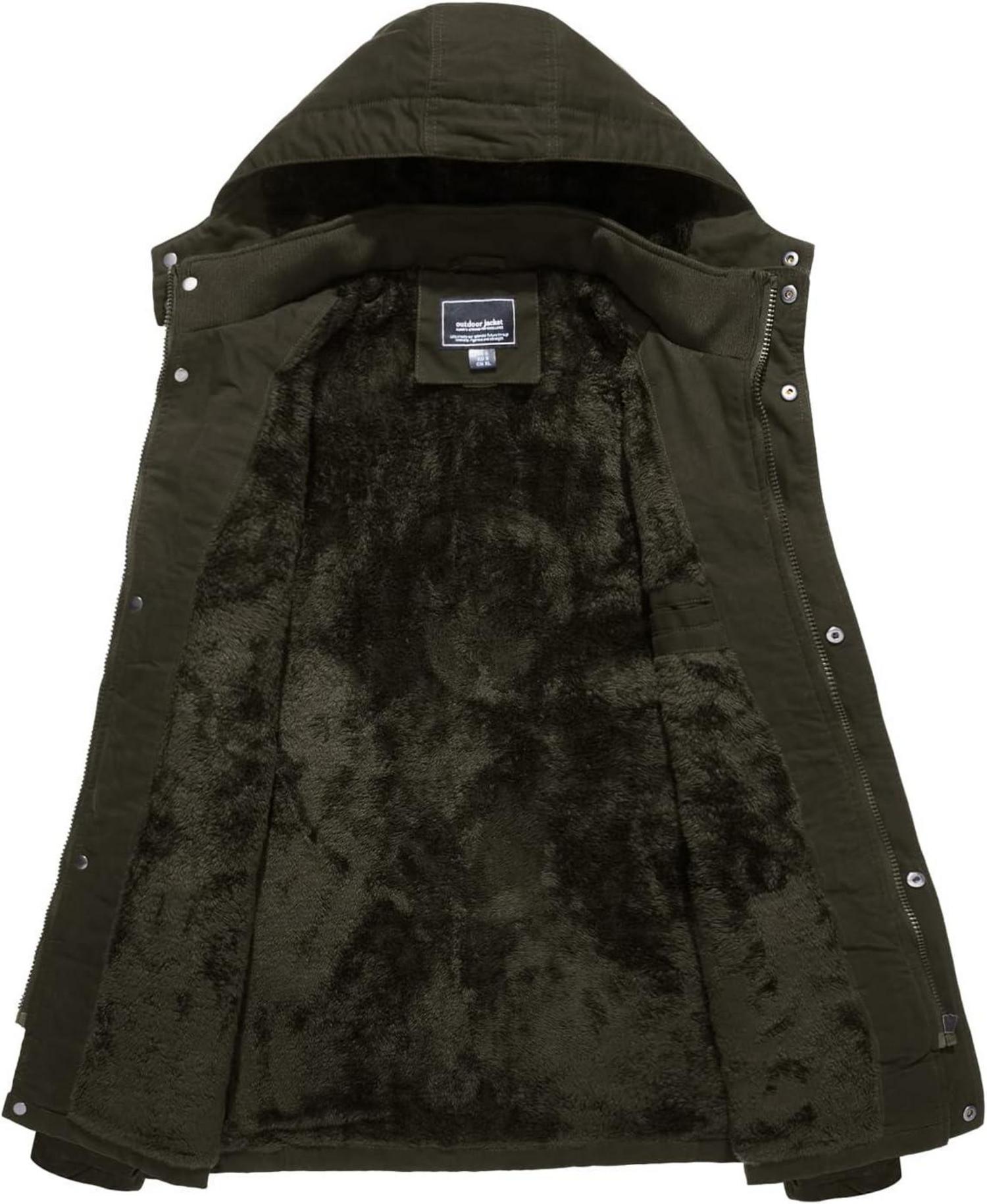 Herren Winterjacke Militärjacke mit Fleece Warm Gefütterte