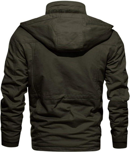 Herren Winterjacke Fleece Militär Cargojacke Outdoor Thermo