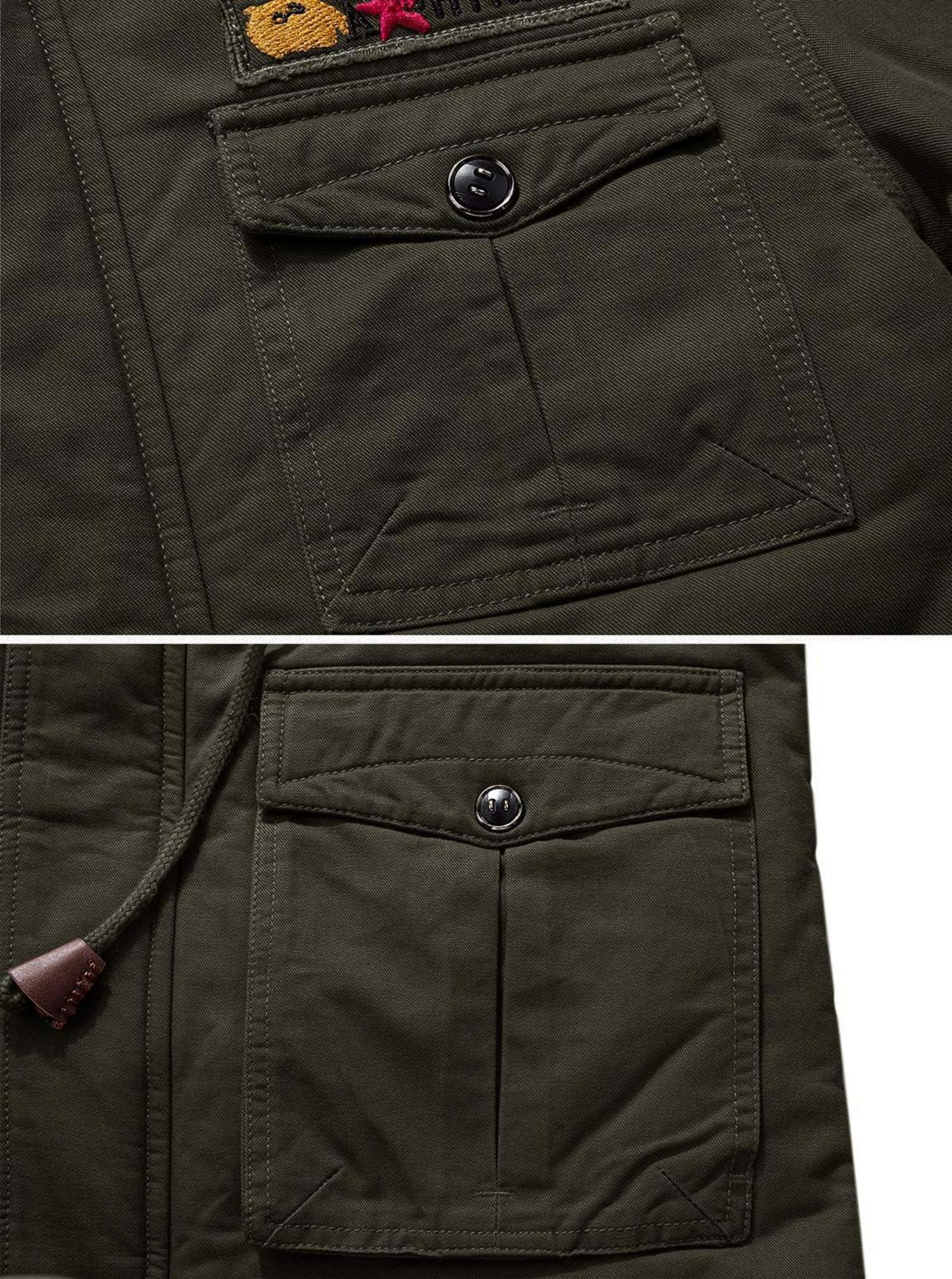 Herren Winterjacke Warme Fleece Militär Outdoor Arbeitsjacke S