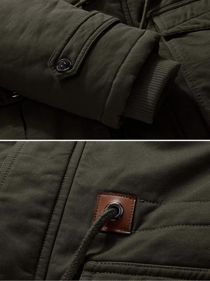 Herren Winterjacke Warme Fleecejacke Militärjacke Cargojacke S-TACVASEN