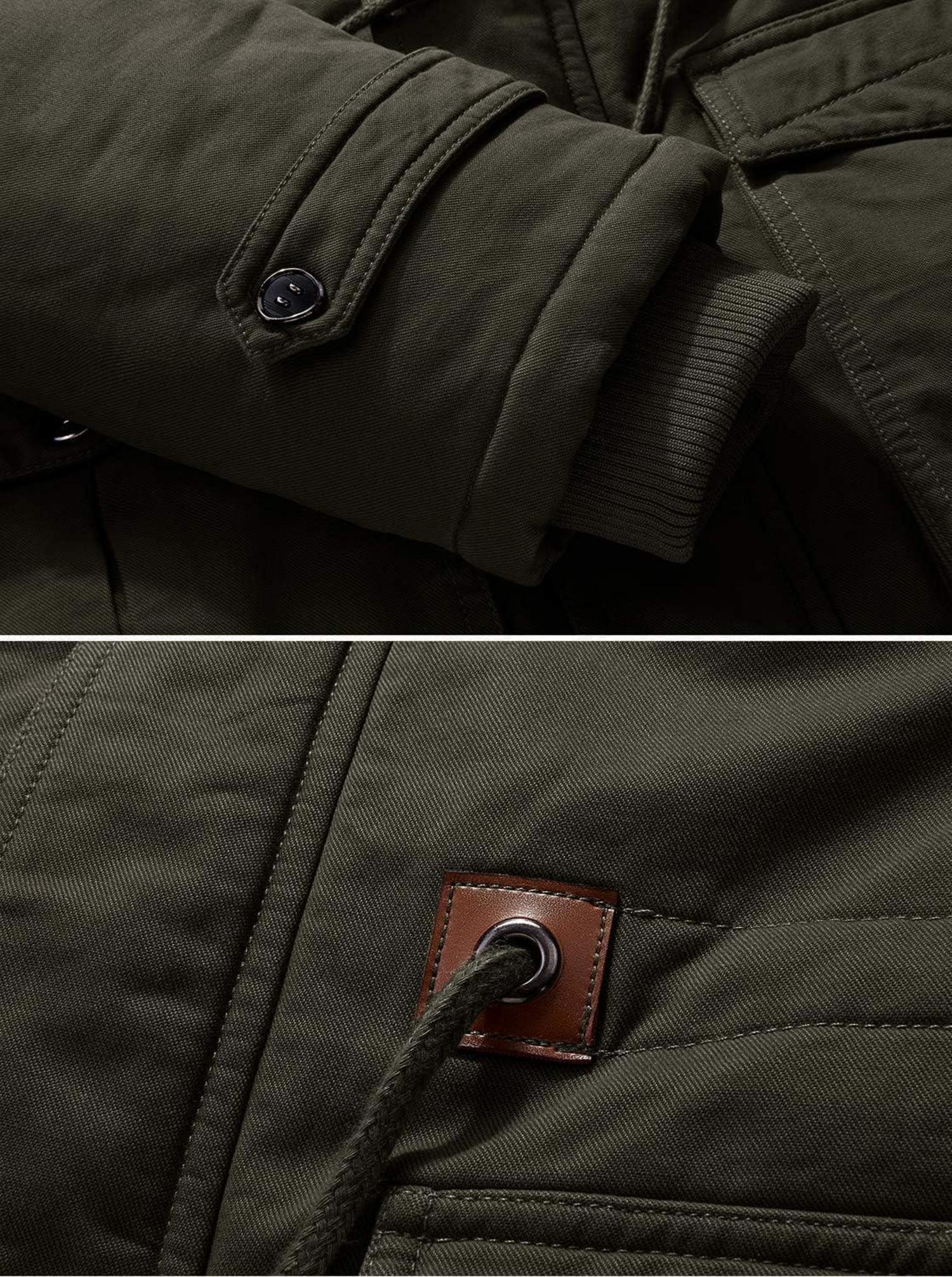 Herren Winterjacke Militärjacke Gefüttert Outdoor Arbeitsjacke S Army Green