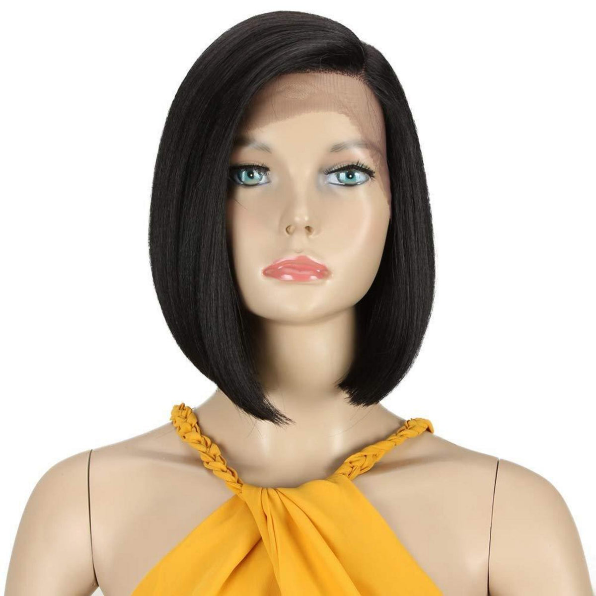 Lace Front Perücke Bob Schwarz 24cm Naturglatt