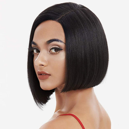 Lace Front Perücke Bob Schwarz 24cm Naturglatt