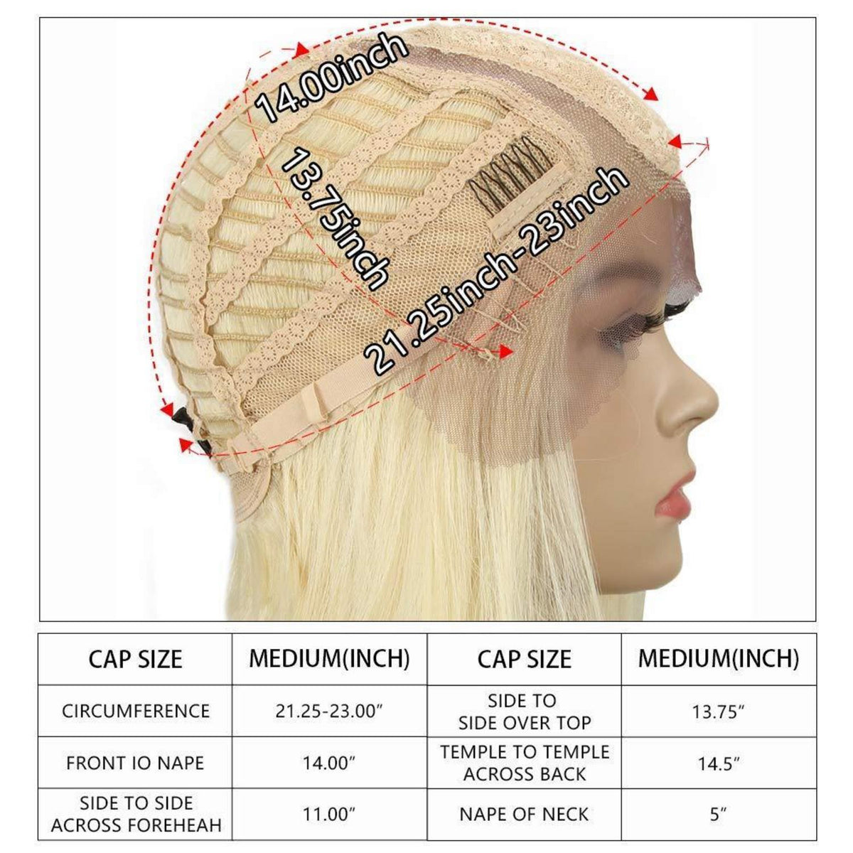 Lace Front Perücke Bob 24cm Blond – Atmungsaktiv & Natürlich