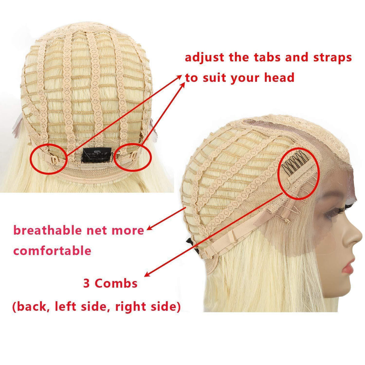 Lace Front Perücke Bob 24cm Blond – Atmungsaktiv & Natürlich