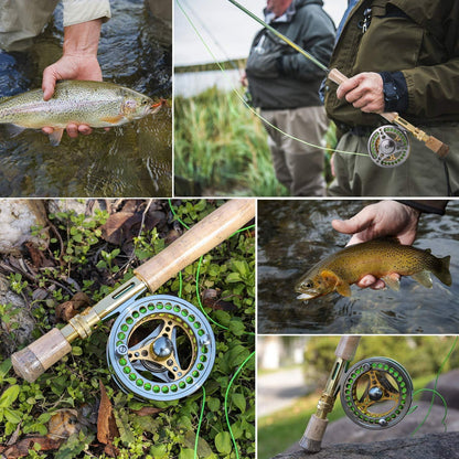 Fliegenangelset Kohlefaser Fliegenfischen Starterset Golden