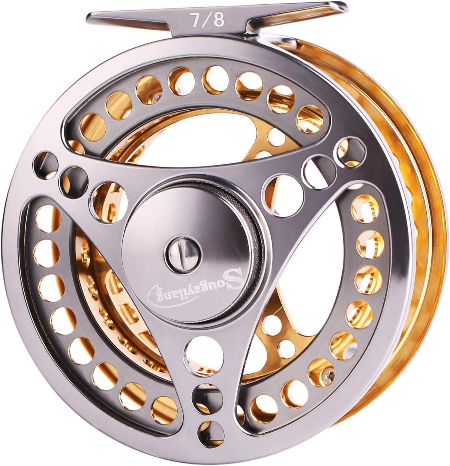 Sougayilang Fly Fishing Rod Reel Combos Lightweight Portable Golden Package