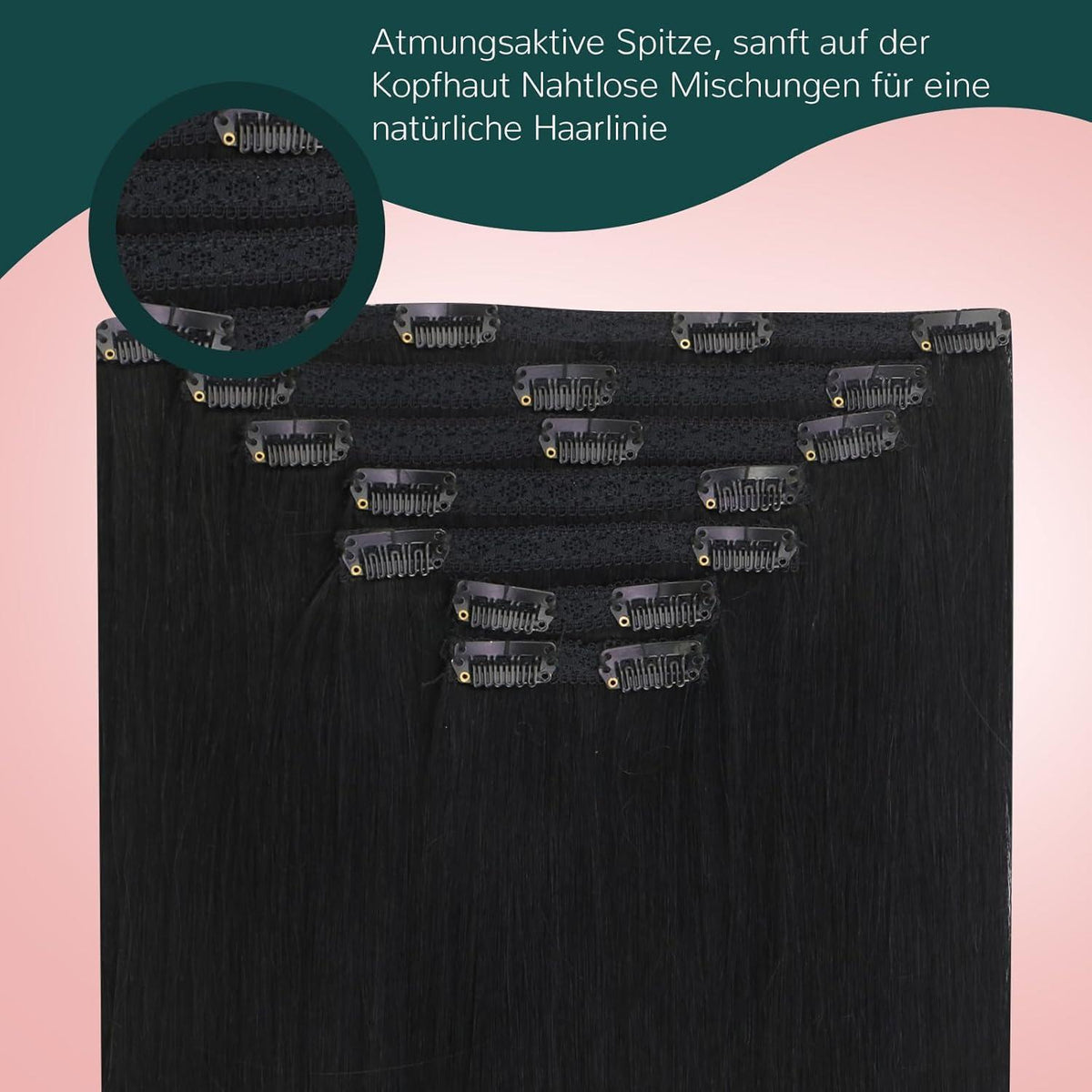 Echthaar Haarverlängerung 45cm #24P27 – Clip-in Extensions