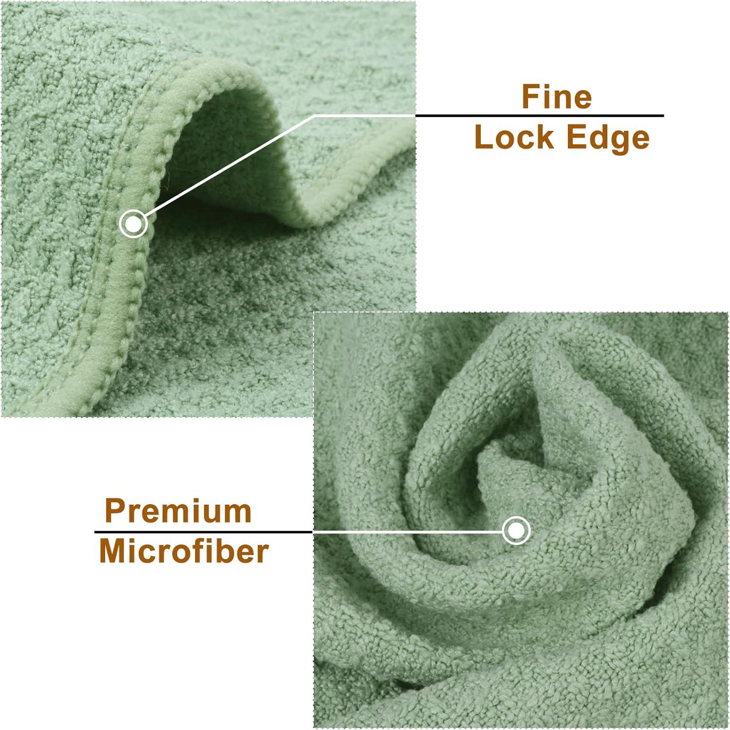 Microfaser Geschirrtücher 40x60cm Grün 4 Stück, Saugfähige