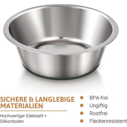 PEGGY11 Edelstahl Hundenapf mit Silikon-Boden, 2er Pack