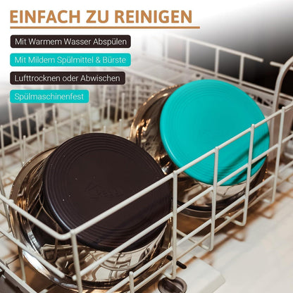 PEGGY11 Edelstahl Hundenapf mit Silikon-Boden, 2er Pack