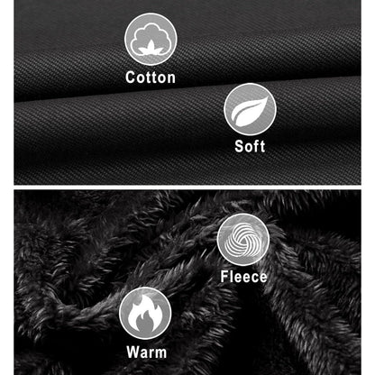 Herren Winterjacke gefüttert Fleece Parka mit Kapuze Schwarz