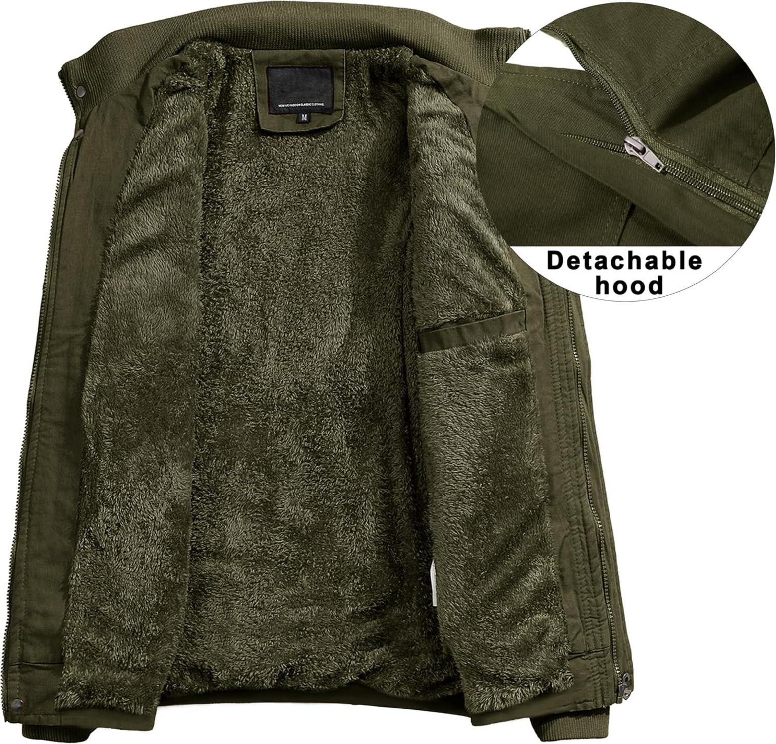 Winterjacke Herren Warm Gefüttert Fleece Outdoor Parka S