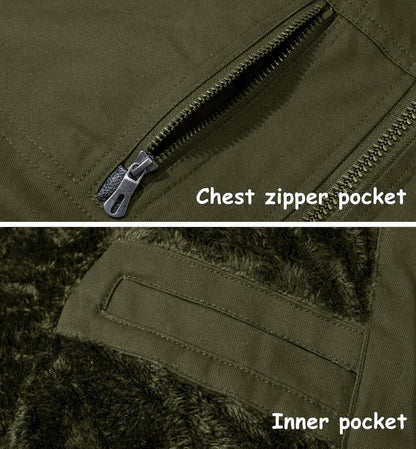 Herren Winterjacke MAGCOMSEN Warm Gefüttert Fleece Outdoor Winddicht S