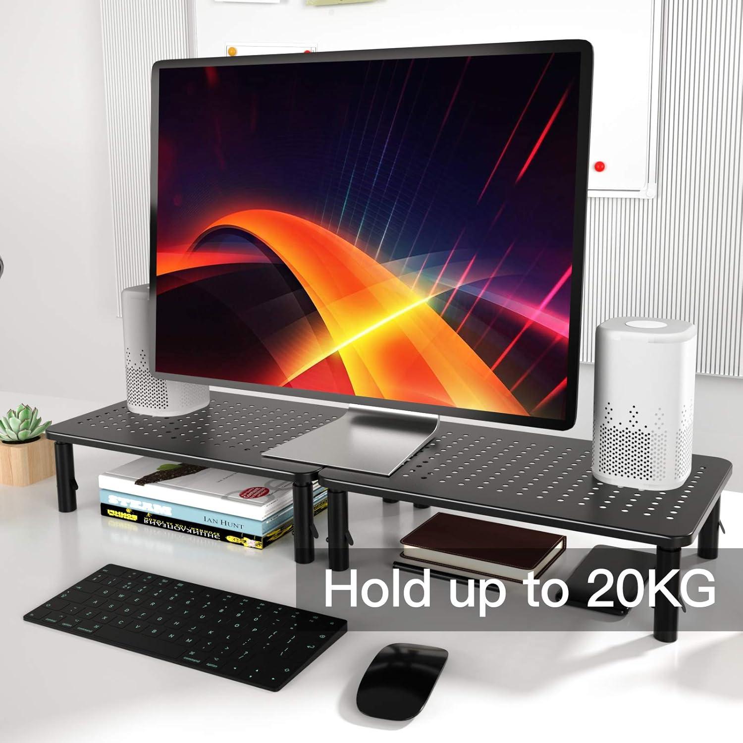 Monitorständer Höhenverstellbar Gitterlochplattform Laptop PC Beamer 20 kg