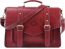 Handtasche Aktentasche Damen 15,6 Zoll Schultertasche Vintage Rot