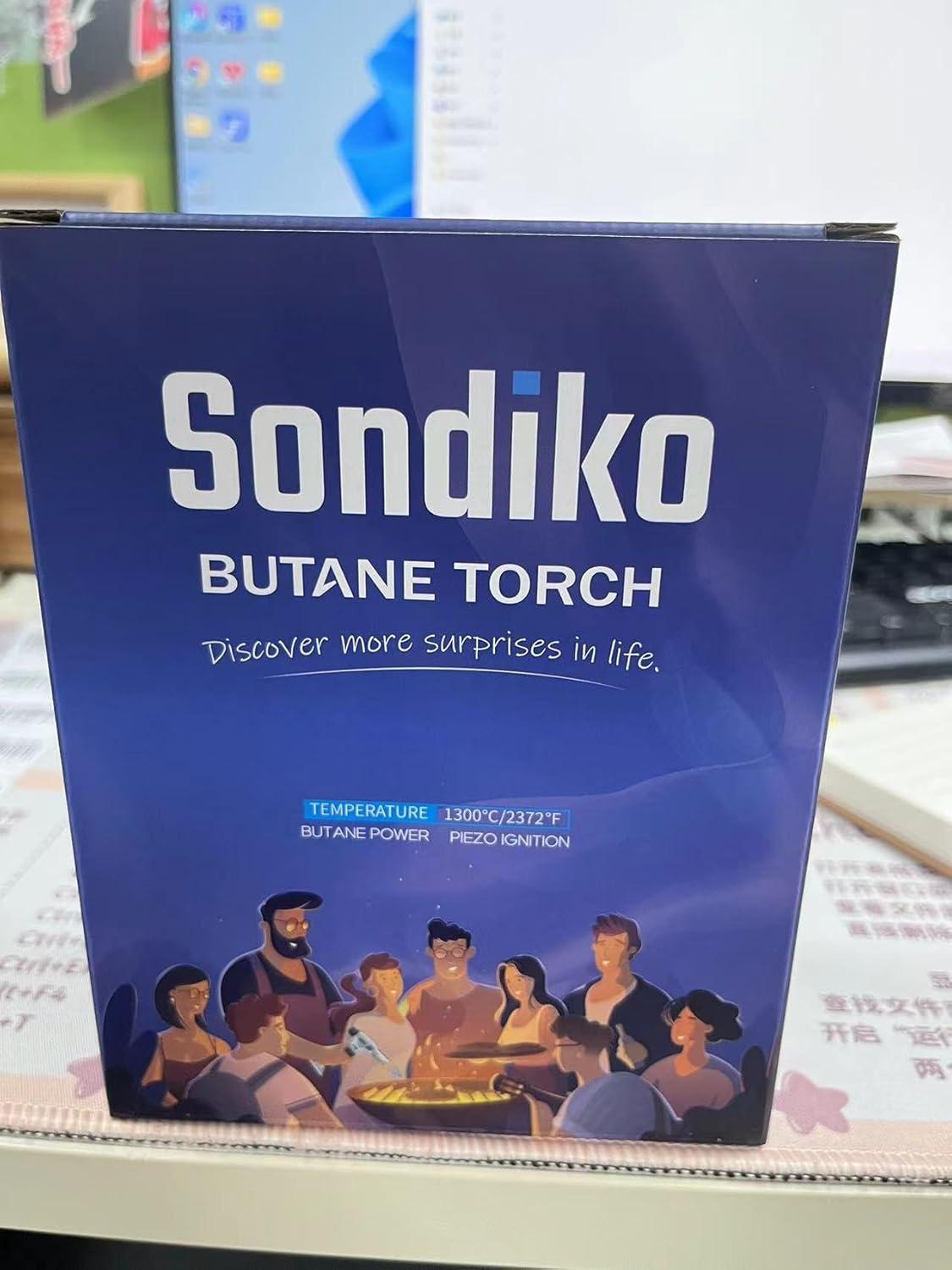 Sondiko Küchenbrenner Flambierbrenner Crème Brulée Lötbrenner Sicherheitsschloss