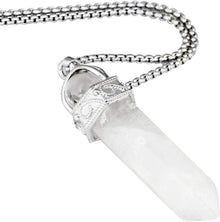 Heilstein Anhänger Halskette Hexagon Chakra Bergkristall
