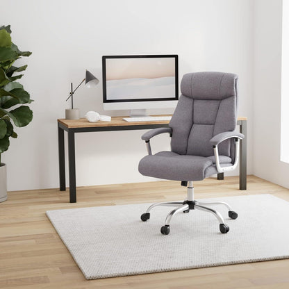 Bürostuhl ergonomisch Stoff grau mit Armlehnen und
