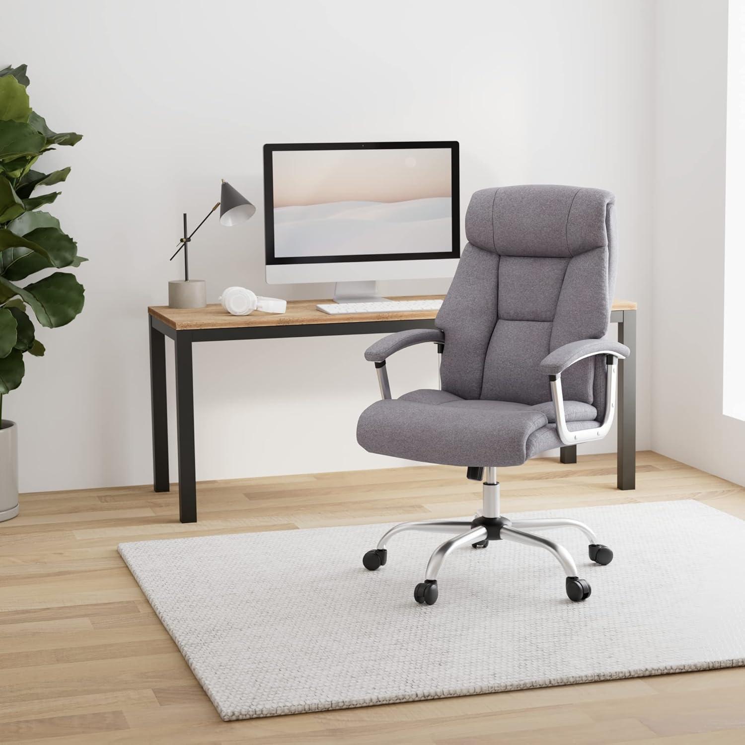 Bürostuhl ergonomisch Stoff grau mit Armlehnen und