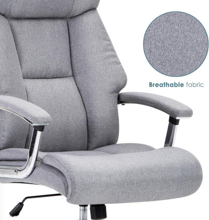 Bürostuhl Stoff Drehstuhl ergonomisch mit Armlehnen und Kopfstütze