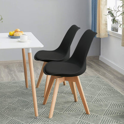 6 Esszimmerstühle Buche Holz Retro Design Schwarz