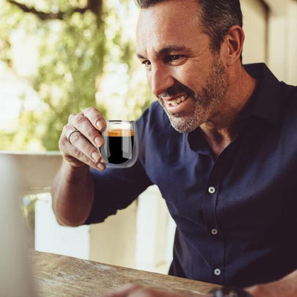 Doppelwandige Espressotassen 100ml Borosilikatglas 2er Set