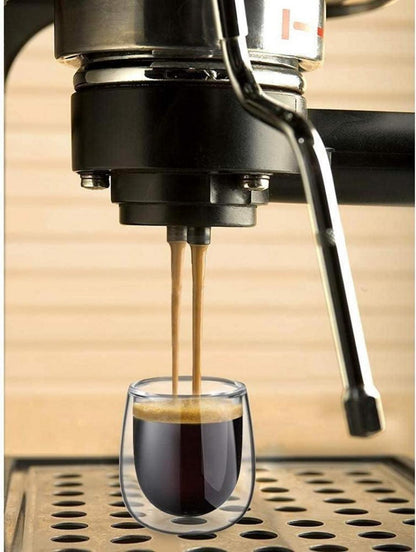 Doppelwandige Espressotassen 100ml Borosilikatglas 2er Set