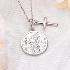 925 Sterling Silber Christophorus Schutzpatron Kette 18k
