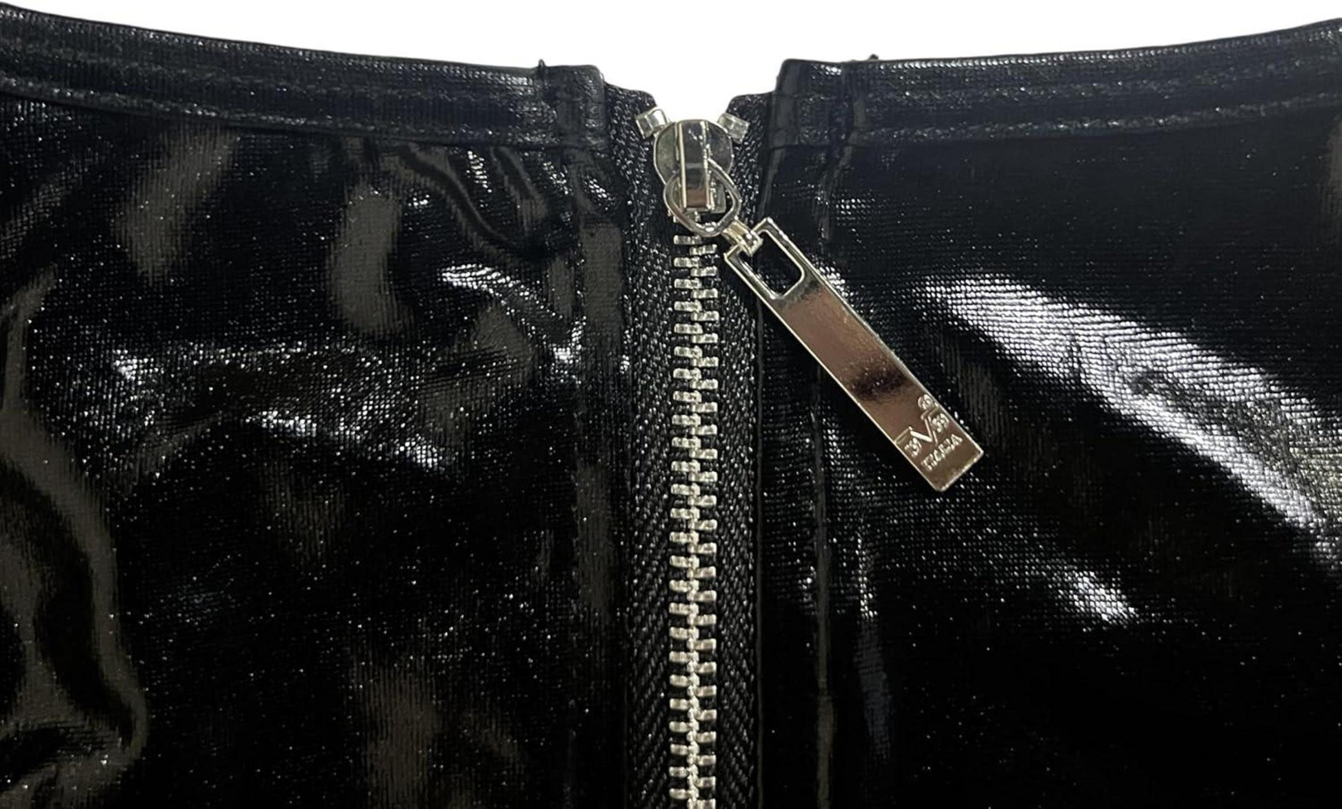 Damen Sexy Kleid Partykleid Lackleder Wetlook Einheitsgröße Schwarz