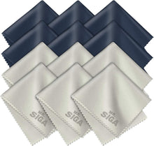 12er Pack Mikrofaser-Reinigungstücher 6 x 7 Zoll Marine/Grau