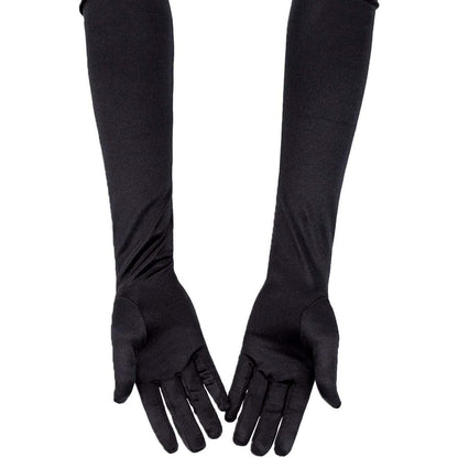 Lange Satin Handschuhe Schwarz – 1920er Jahre Opernhandschuhe